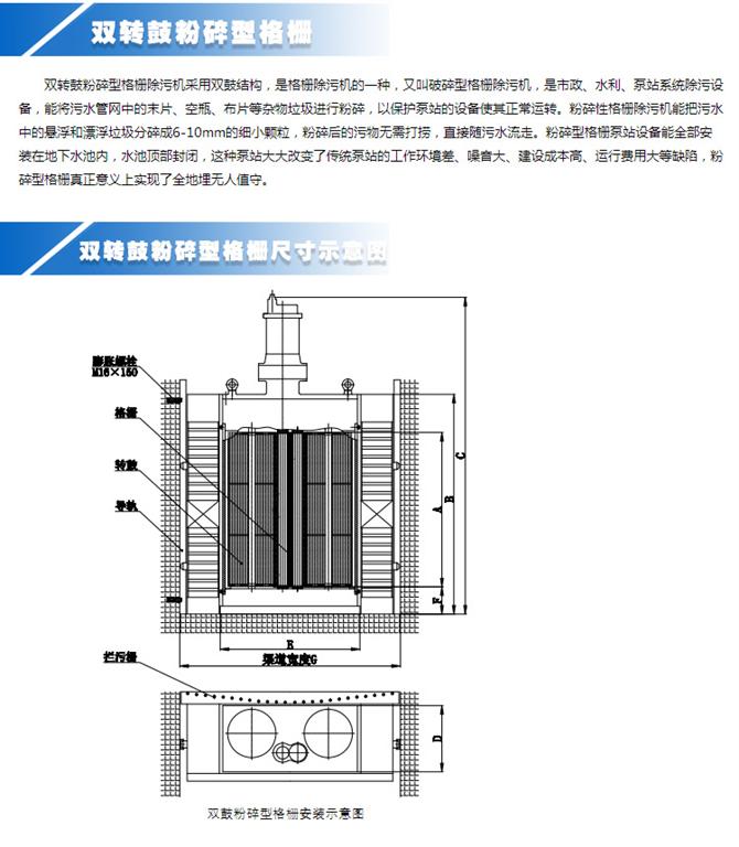 雙轉鼓粉碎型格柵